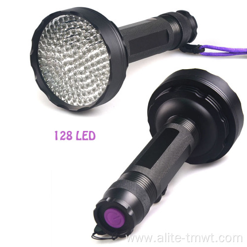 128LED Flashlight With Blacklight Powerful uv light